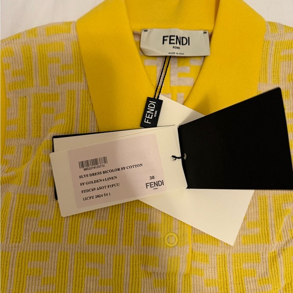 Fendi Yellow Patterned Mini Dress - Picture 2 of 3